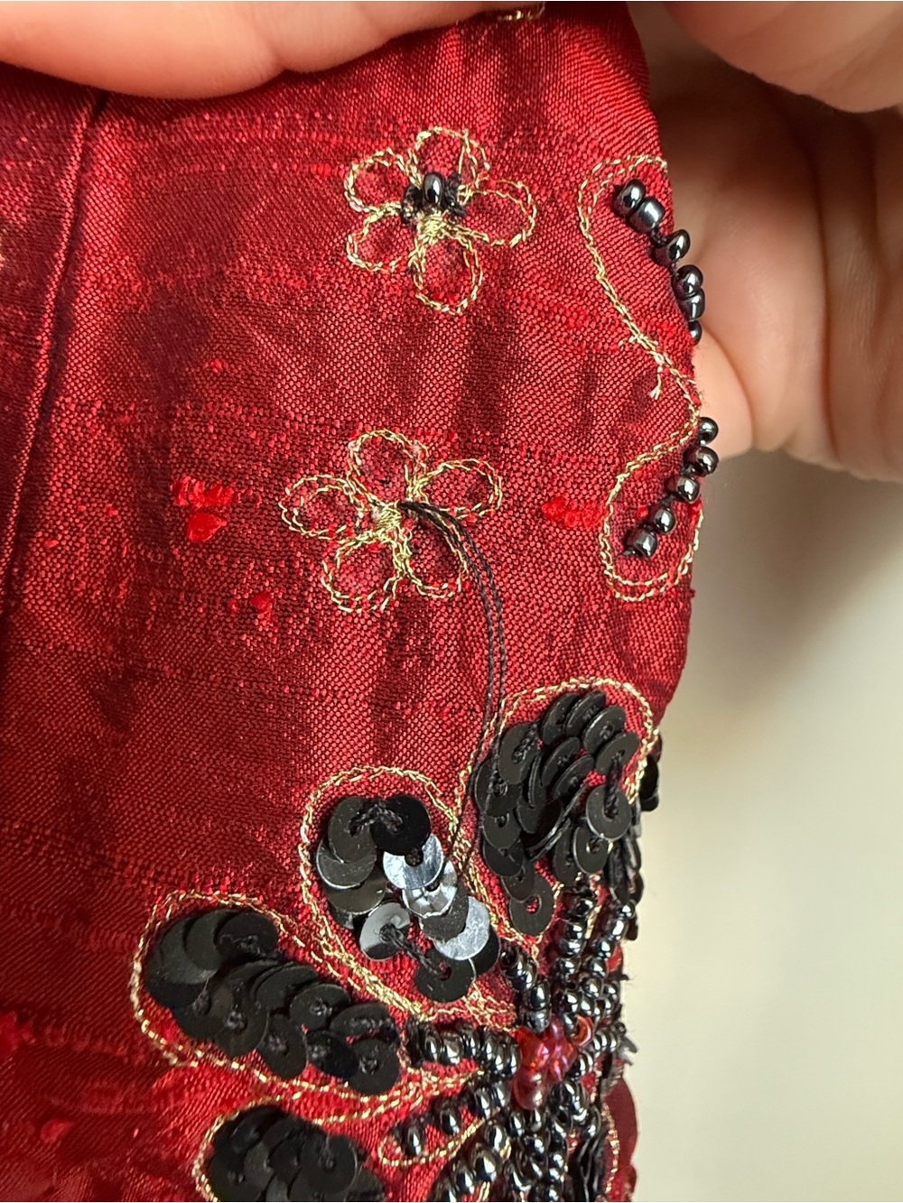 Chico's Y2K Vintage Anniversary Collection Silk Beaded Sequin Jacket Top | M - Picture 7 of 10